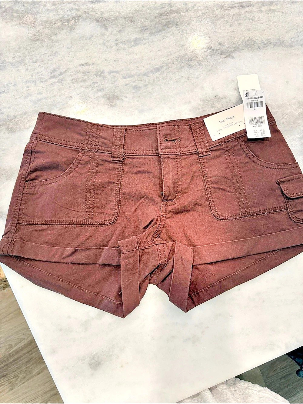 Hollister Mini Short Low-Rise Brown Jean Shorts Size 4 NWT